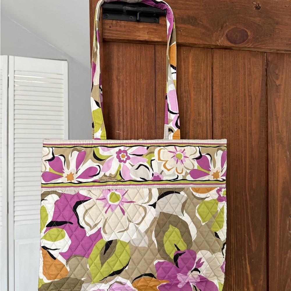 Vera Bradley Pink and Green Floral Tote